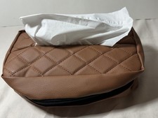 Car Tissue Holder for 120 Standard Tissue,Leather PU Tissues Box Cover for Car