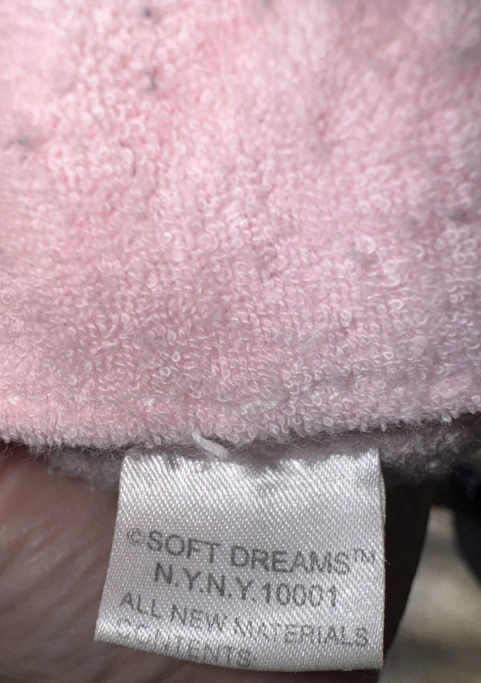 "Muñeca bailarina sonajero oso de tela de rizo blanco rosa Soft Dreams 9"" peluche"  Foto 3 de 4