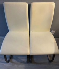 stühle swinger 2er set leder weiss