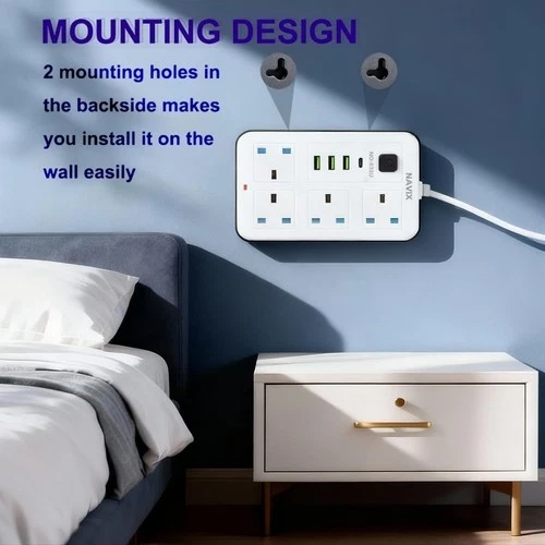 Extension Lead 4 Gang Way Plug Sockets 2/3/5M Cable Electric Mains Power UK Plug - Picture 5 of 28