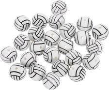 Sports Ball Beads, 30Pcs 15Mm - Silicone round Spacer Focal Beads, Rubber Loose