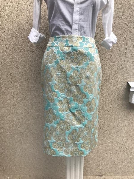 Women Banana Republic Skirt Green Jacquard 36 / S