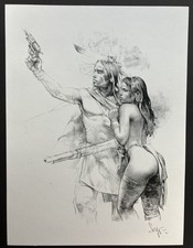 Stampa artistica erotica Paolo Eleuteri Serpieri - Indians (4) / firmata