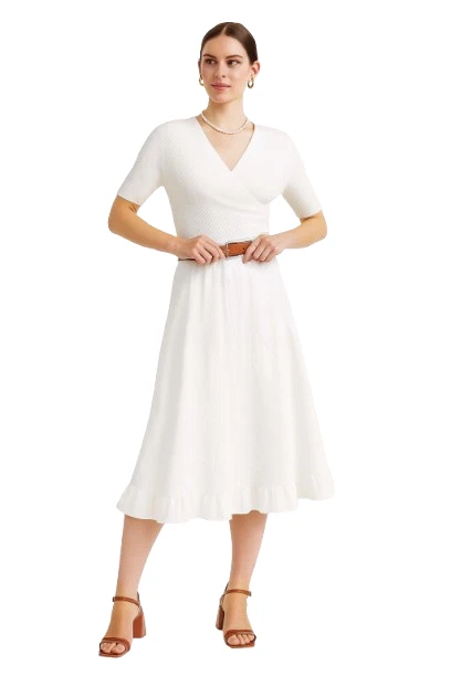 Falda de Algodón Chelsea & Theodore Blanca Forrada Fluida ALine Boho Informal Para Mujer M XL Foto 4 de 4