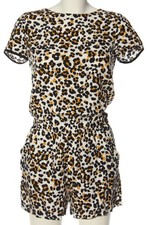 NAF NAF Tuta corta Donna Pantalone Taglia IT 40 bianco-nero-arancione chiaro