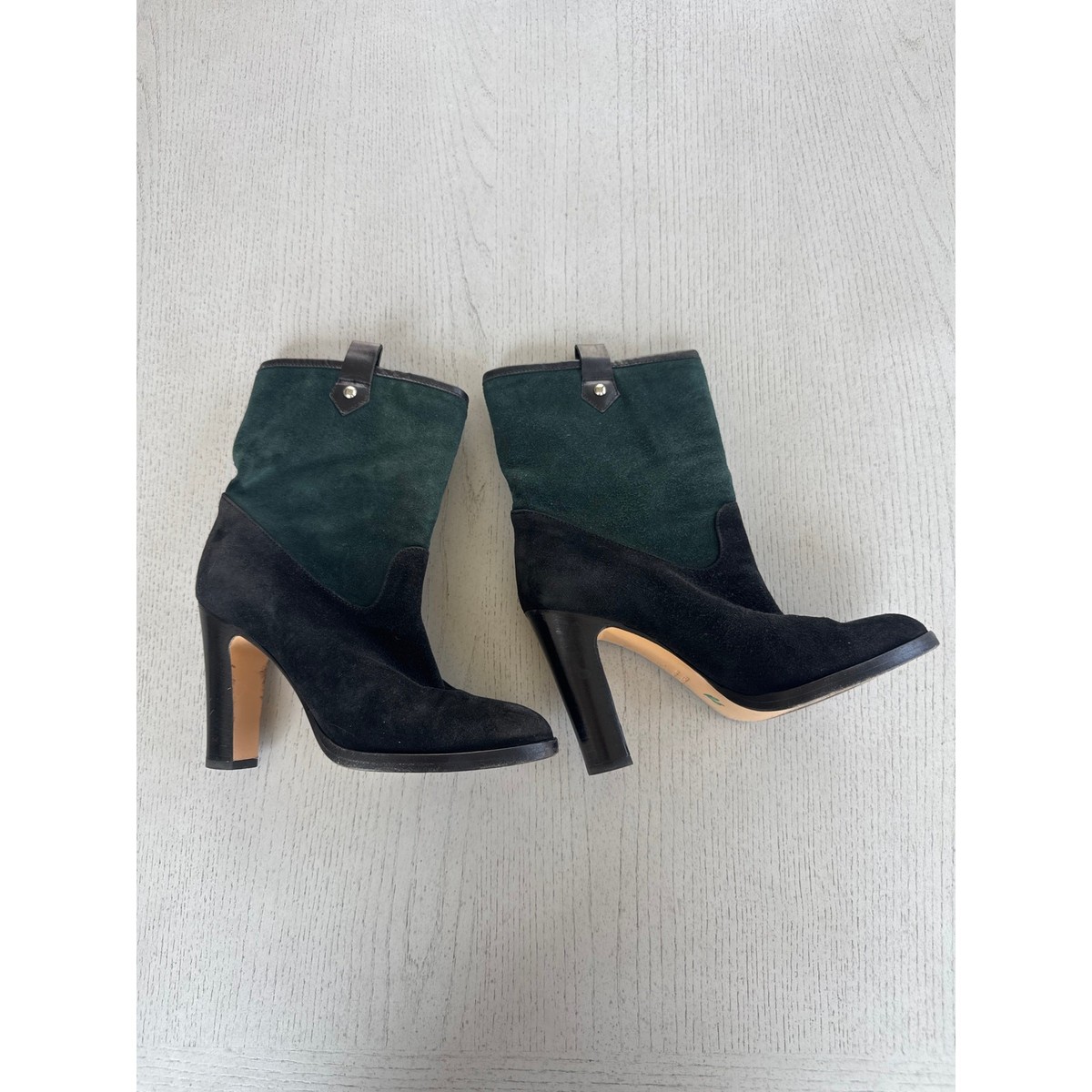 Vero Cuoio Made in Italy Emerald Green Ankle Boots Booties Quiet Luxury (A)