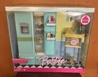 NICE HTF 2006 Mattel Barbie Home Refrigerator & Cart Kitchen Playset NRFB