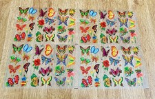 Vibrant Bright Butterflies Sticker Sheets Set Of 4 Complete Sheets