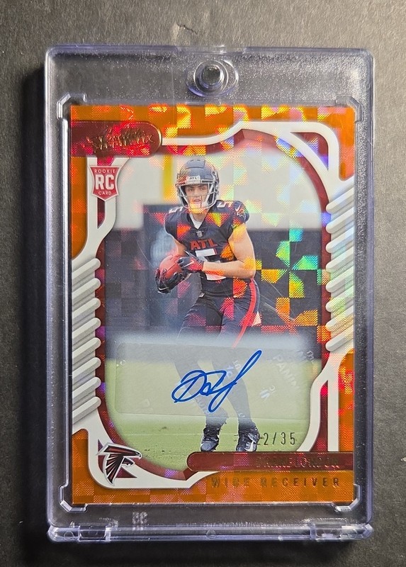 2022 Panini Absolute - Rookies Drake London #107 Orange Mosaic Signatures /35...