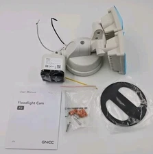 Floodlight Camera for Home Security, GNCC WiFi CCTV Security Outdoor White
