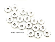 200 Silver Steel Metal 8mm Smooth Flat Round Heishi Disc Spacer Beads