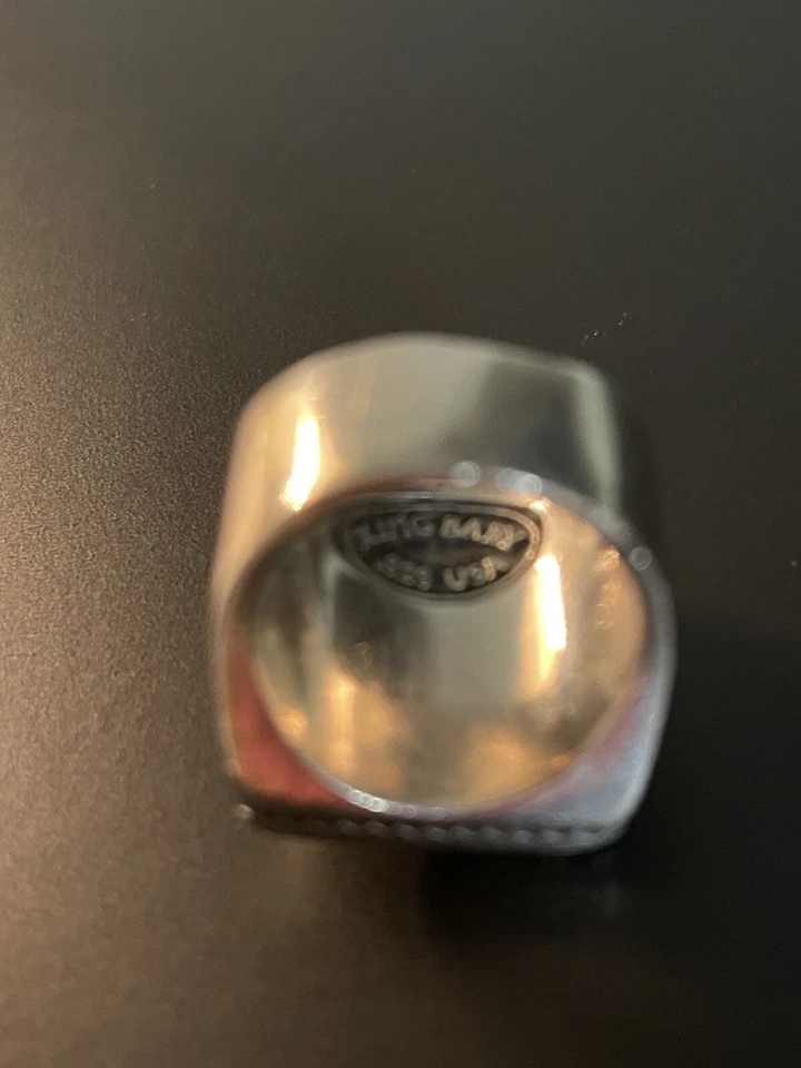 King Baby Sterling With Black Jet Skull Ring Size 11 1/2 Over 2oz. - Image 2 of 4