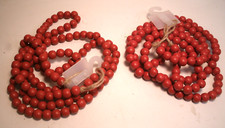 Christmas Holiday Garland Wooden Beads RED - 12 feet