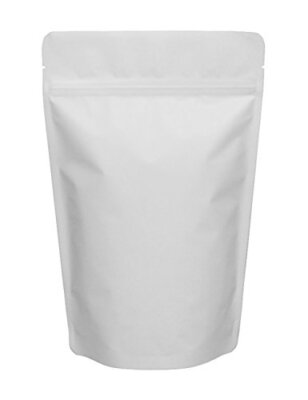 Wholesale Stand Up Pouch Bags 16 oz, Matte White, LDPE, Bulk 500 Units