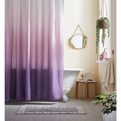 new Wild Sage  72x98 inch Maylin Ombre 100% Cotton Shower Curtain PURPLE PINK