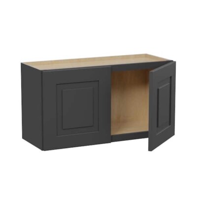 Grayson Deep Onyx Plywood Shaker Kitchen Cabinet 30  x 15  x 12 