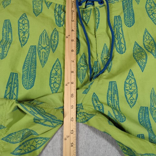 Reyn Spooner Board Shorts Mens 36 Green Nylon Hawaiian Beach Swimming Drawstring - Picture 6 of 8