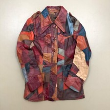 Vtg 70s Dav Man Women's Patchwork Leather Jacket Blazer Coat Made In Korea