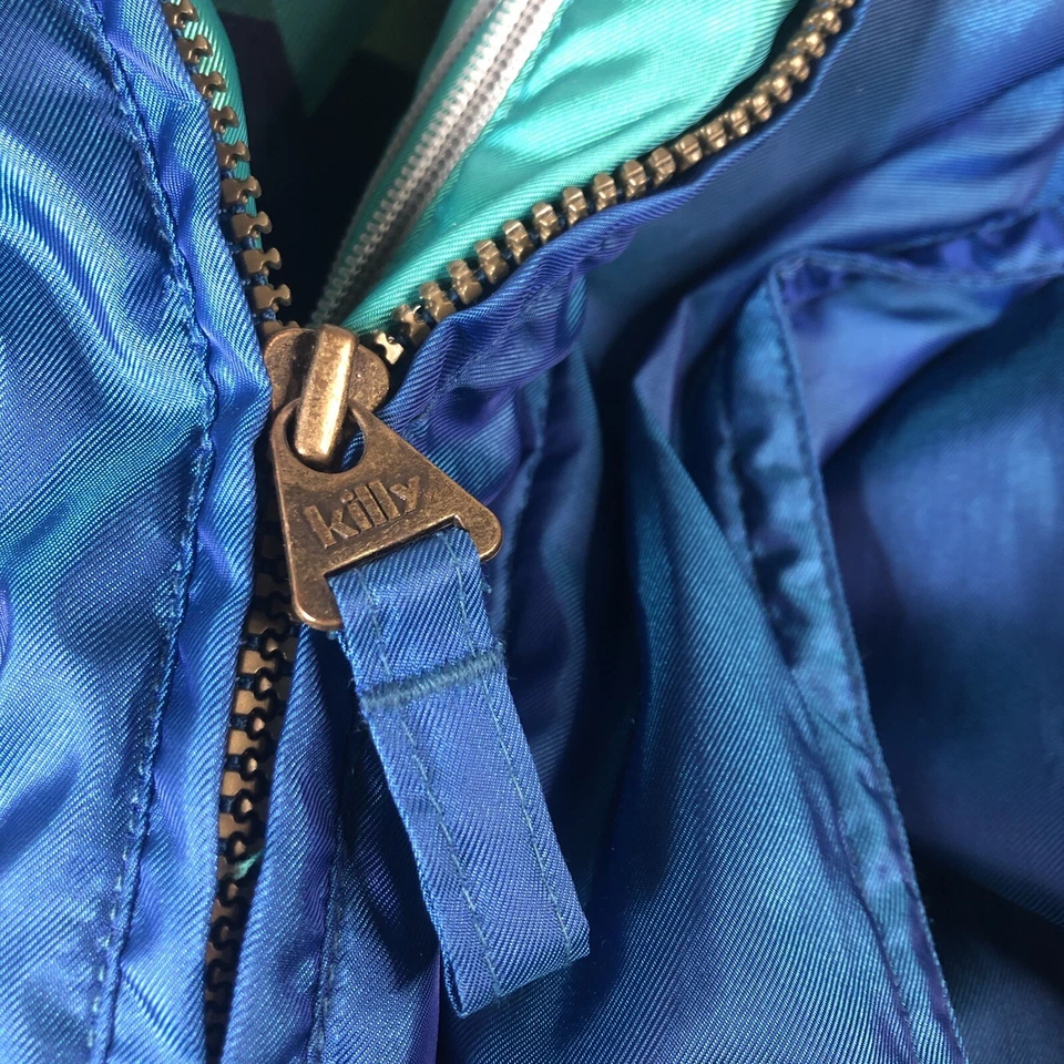 Vintage Killy Ski Jacket Iridescent Blue Womens Winter Snow Hooded Insulated Zip - Image 3 of 4