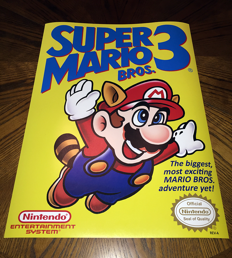 Super Mario Bros 3 NES box art retro video game 24