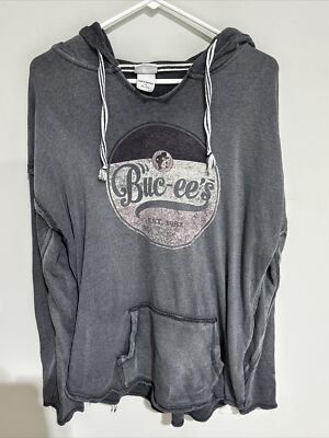 VTG Buc-ee s Beaver University Est. 1982 X-LARGE Gray HOODIE PULLOVER RARE