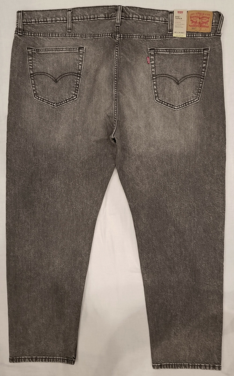 Levi's Flex 502 Taper Men's Stretch Jeans Big & Tall 48X34 840072 Gray