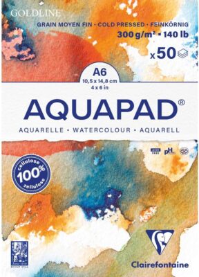 Clairefontaine 975620C Block Goldline Aquapad   50 Blatt Aquarellpapier, mittelf