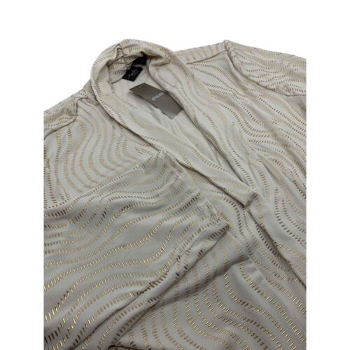 Chico's Travelers Womens Open Front Cardigan/Jacket Cream Golden Waves Size 2/L - Picture 2 of 5