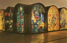 Hadassah Hebrew University Unposted Vintage Postcard Stained Glass Marc Chagall