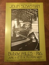 1970 DAVID SINGER JOHN SEBASTIAN BUDDY MILES BILL GRAHAM FILLMORE POSTER BG 238 