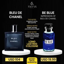 Be Blue cologne fragrances for men 3.4 oz