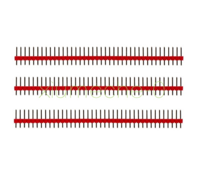 10PCS 40Pin 1x40P Male 2.54mm Breakable Pin Header Strip 40P Red Color NEW