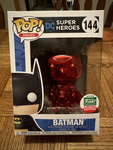 Funko Pop! DC Super Heroes: Red Chrome Batman #144 Funko-Shop Exclusive