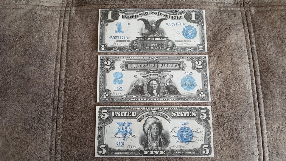 Reprint on paper with W/M United States Silver Notes 1896-1899 y. NEW*NEW*NEW* - Image 4 of 4