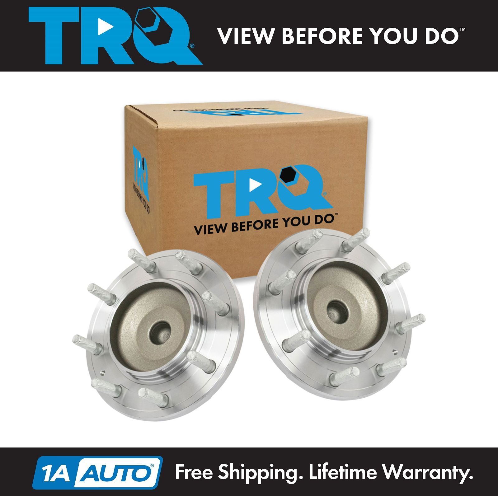 TRQ Front Wheel Bearing & Hub Assembly Pair LH RH Sides for RWD GM 3500HD w/ DRW