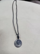 Silpada Sterling Double Disc Necklace on Cord Retired