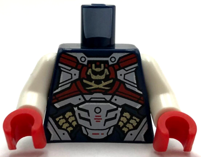Lego New Torso Armor Dark Red Cross Belts Gold Samurai Logo Pixal