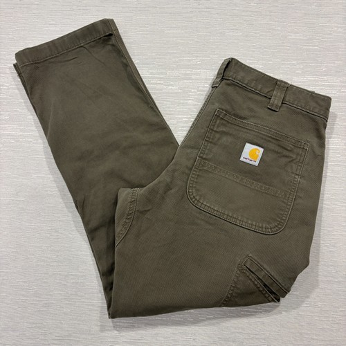 Carhartt Podwójne spodnie na kolano Męskie 32 x 30 Brązowe Utility Relaxed Fit Rugged Flex