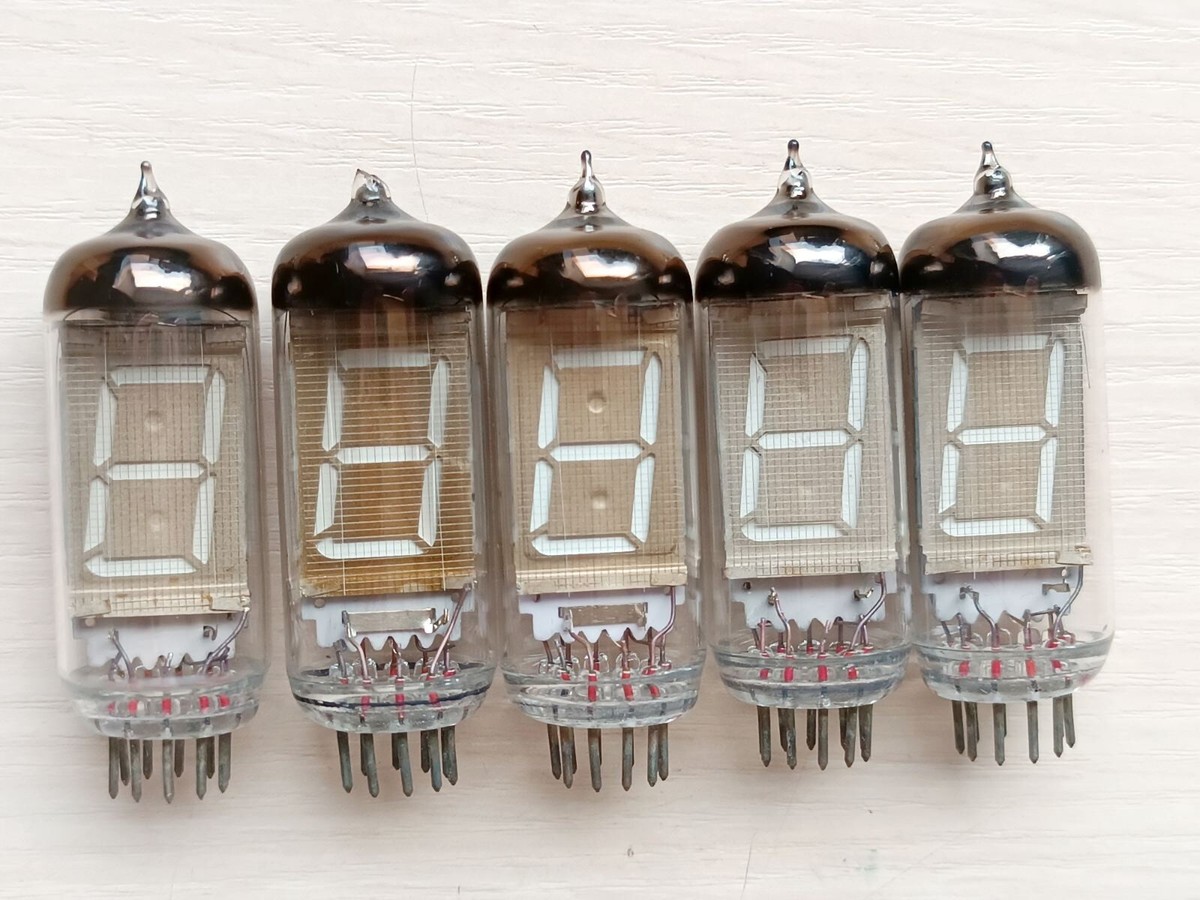 12 Pezzi Tubi VFD IV-6 Display Digitale – Per Orologi Nixie, Indicatori Luminescenti, USSR (Usato, Testato) - Foto 2