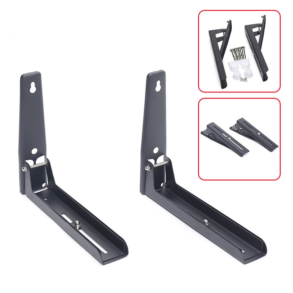 2pcs Heavy Duty Microwave Bracket Wall Mounted Adjustable Oven Steel