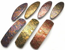 Mosaic Pattern Barrette Metal Hair Clip Women Tropical Colorful Made in France