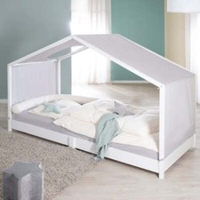roba Hausbett 90 x 200 cm - Bodenbett für Kinder nach Montessori Prinzip - Weiß