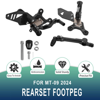 Carbon Fiber Adjustable Rearset Foot Peg Footrest For Yamaha MT-09 MT 09 2024+