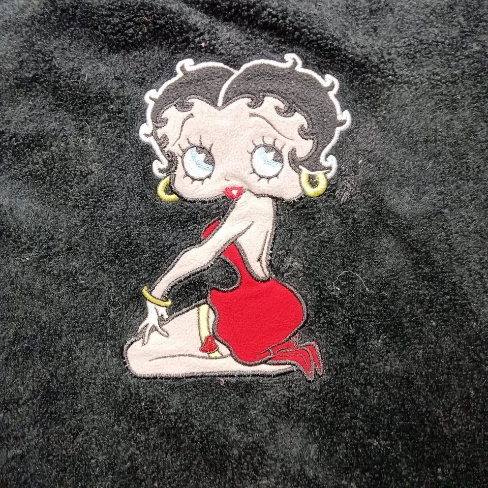 Betty Boop Top Women 2X Black Fleece Pajama Sleepshirt Cozy Comfy Lounge Cute - Image 2 of 4