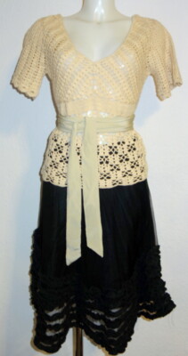 Noa Noa Rock Chiffon Needle Net Black Ruffles