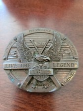 VINTAGE 1990 HARLEY DAVIDSON EAGLE BELT BUCKLE. Live The Legend Special Edition.