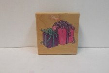 Stampendous Gift Packages Birthday Presents Boxes Ribbon Bow F064 Rubber Stamp