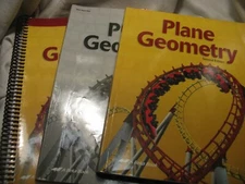 3 PC. CURRENT EDITION ABEKA PLANE GEOMETRY- STUDENT TEXTBOOK/SOLUTIONS/TEST KEY
