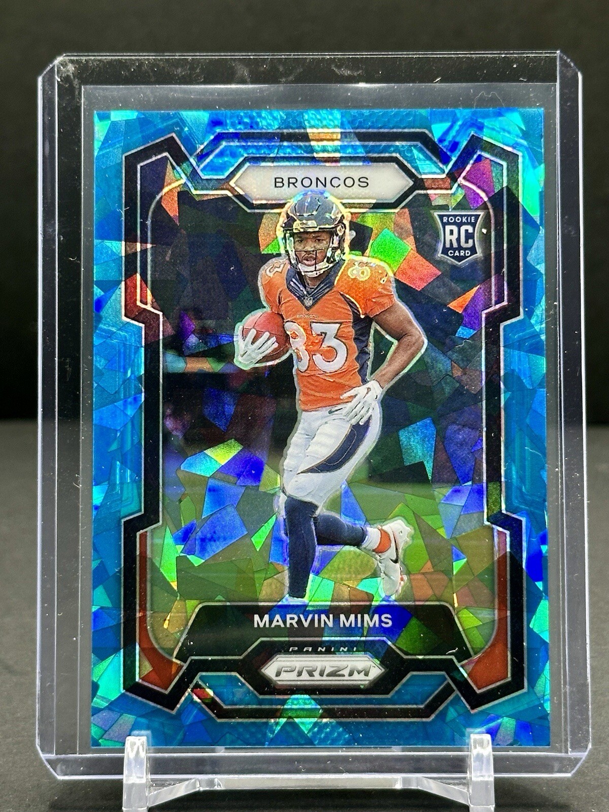 2023 Prizm Marvin Mims #327 Blue Ice /99 RC Broncos Rookie