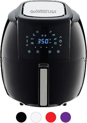 GoWISE USA 1700-Watt 5.8-QT 8-in-1 Digital Air Fryer with Recipe Book, Black